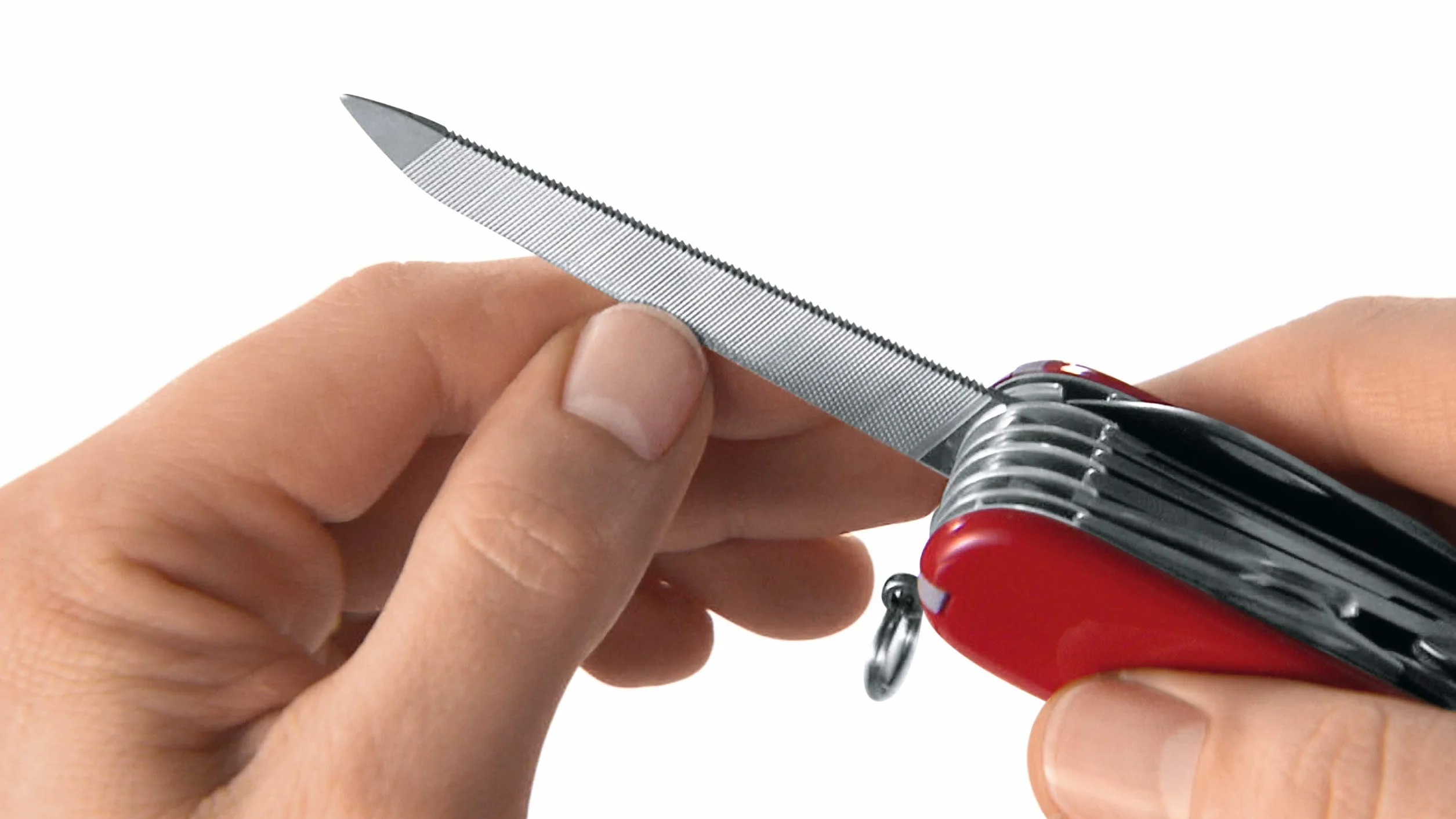 Victorinox Taschenmesser Escort klein (6 Funktionen, Nagelfeile, Schraubendreher, Pinzette, Zahnstocher, Ring) rot