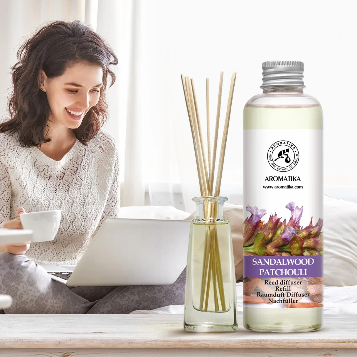 Butelka uzupełniająca do dyfuzora drzewo sandałowe paczula 200 ml odświeżacz powietrza