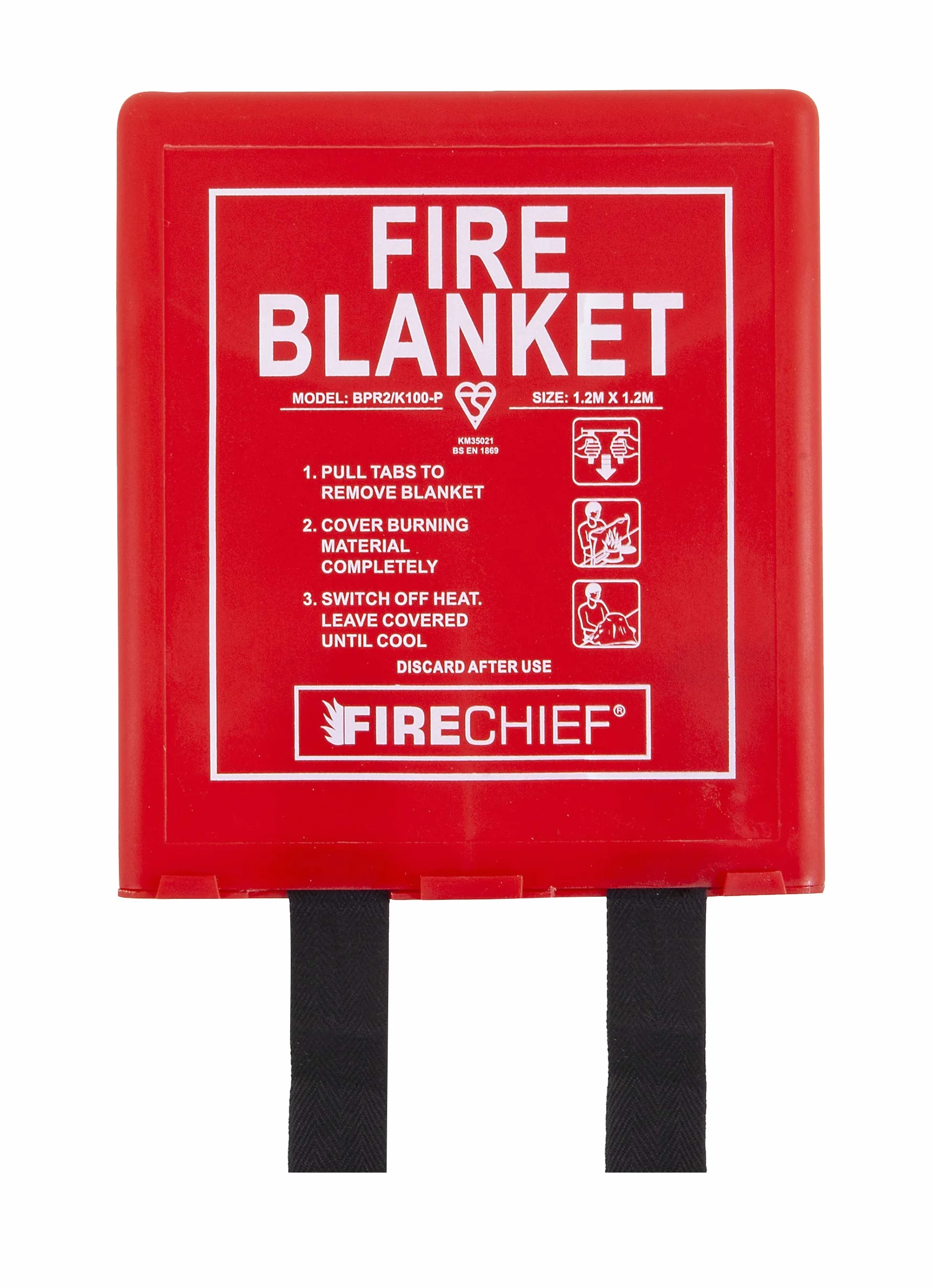 Firechief Bpr2/K100-P koc ognia, sztywna obudowa, 1,2 m x 1,2 m, czerwony