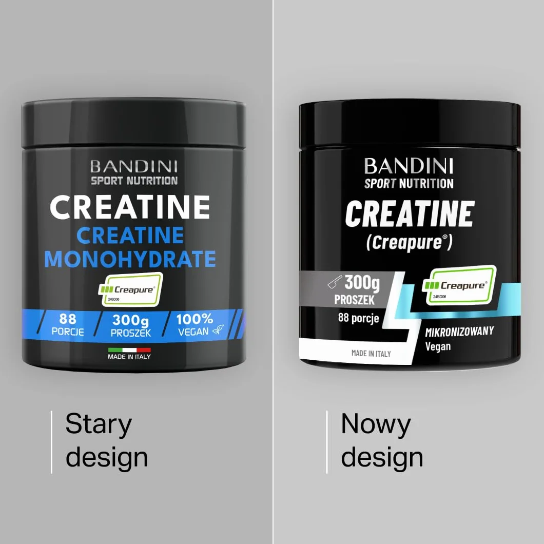 Bandini Kreatyna CREAPURE Monohydrat w czystym proszku suplement trening sport siłownia 100% wegańskie