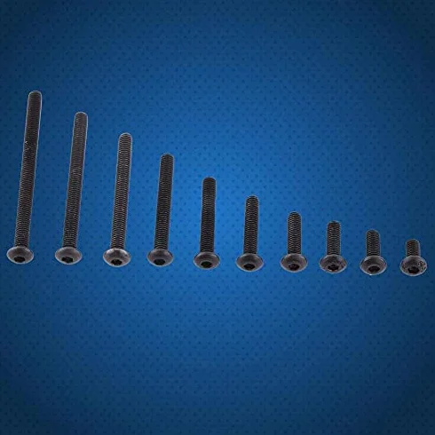 50 szt. stal czarna śruba guzikowa M3 śruba z łbem sześciokątnym z łbem okrągłym (M3 x 16 mm)