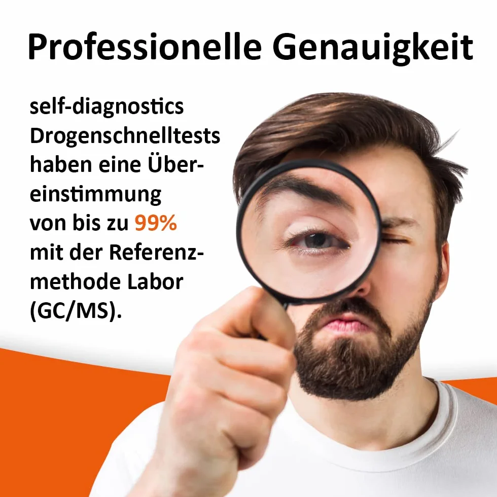 self-diagnostics Szybki test multi 6 TG – wykrywanie 6 rodzajów narkotyków amfetaminy, benzodiazepiny, kokainy, ekstazy, opiatów/morfiny i konopi (THC) – 5 min test na mocz – szybki test moczu – test