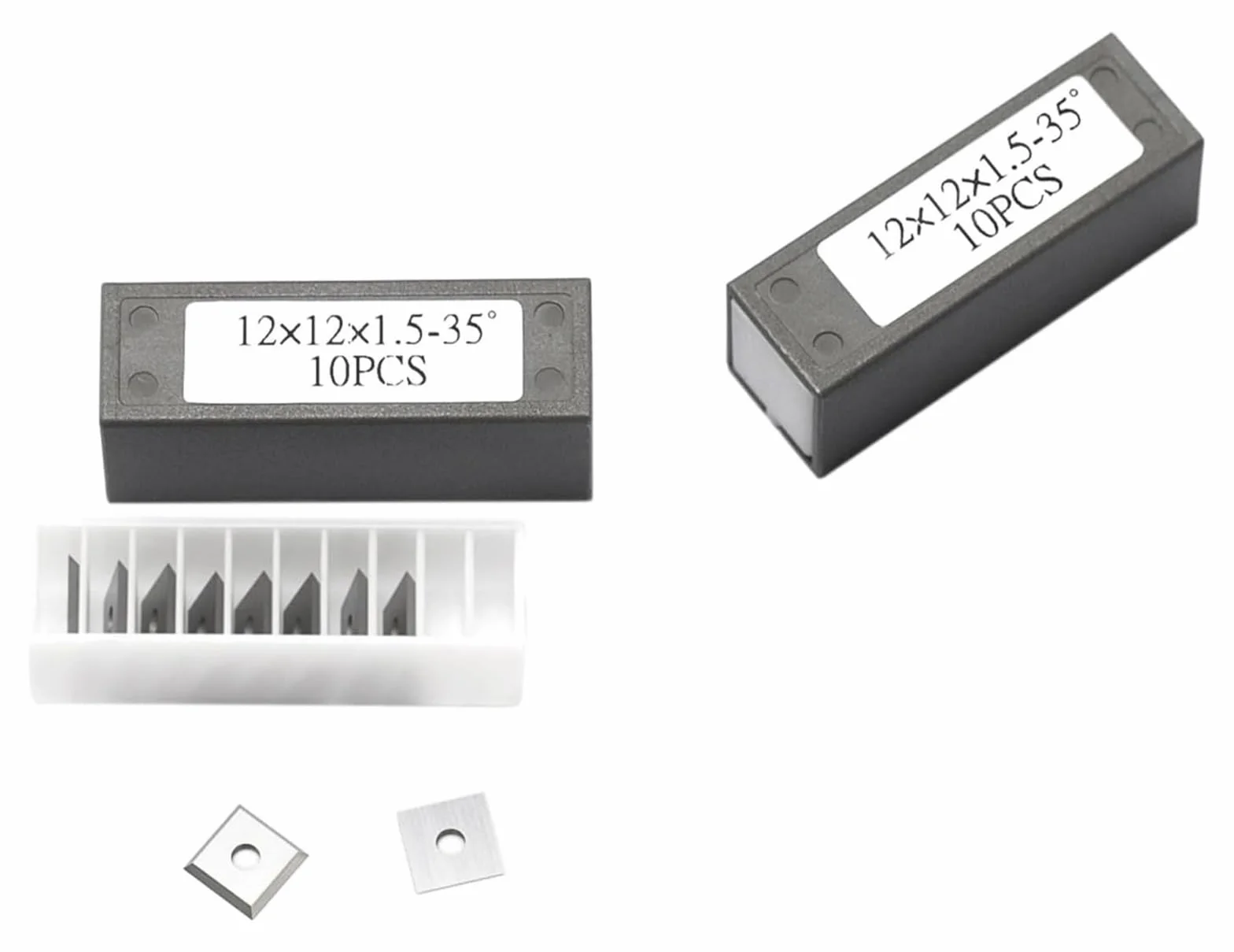 Narzędzia skrawające – płytki do strugów Kwadratowe płytki z węglika wolframu 12x12x1,5 mm do spiralnej głowicy strugarskiej 20 szt.