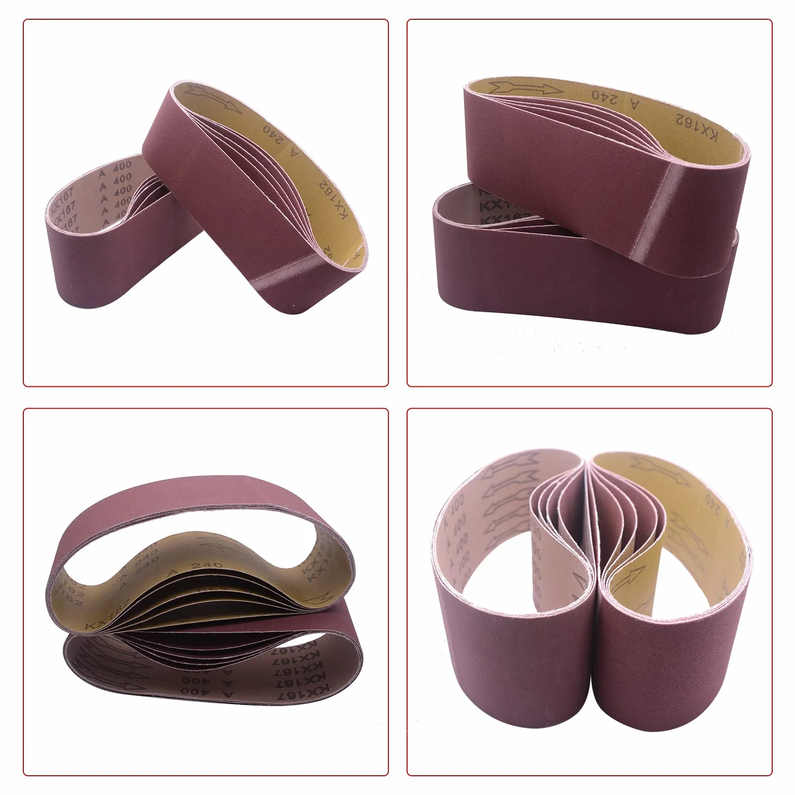 papier ścierny taśmy polerskie podkładki szlifierskie Taśmy szlifierskie z tlenku glinu, 25 szt. Taśma szlifierska 13 mm x 457 mm 40//80/120/180/320 Różne ziarna Taśma szlifierska do szlifierki taśmow