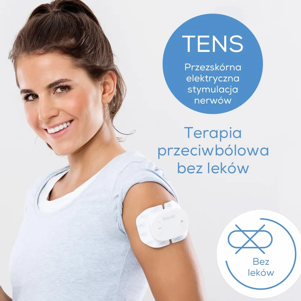 Beurer EM 70 Bezprzewodowe urządzenie TENS EMS do stymulacji mięśni i masażu z aplikacją 4 elektrody