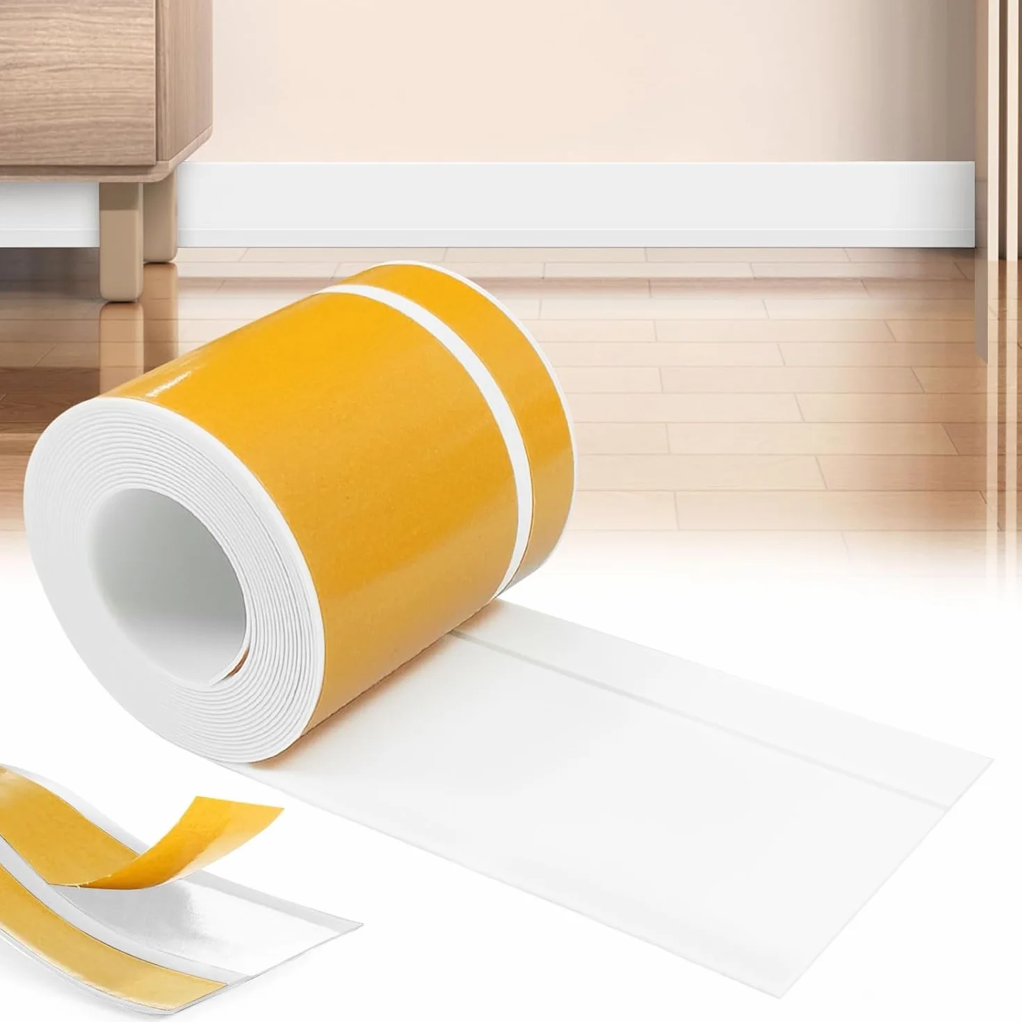 Listwa przypodłogowa PCW 60 mm x 20 mm x 5 m samoprzylepna biała