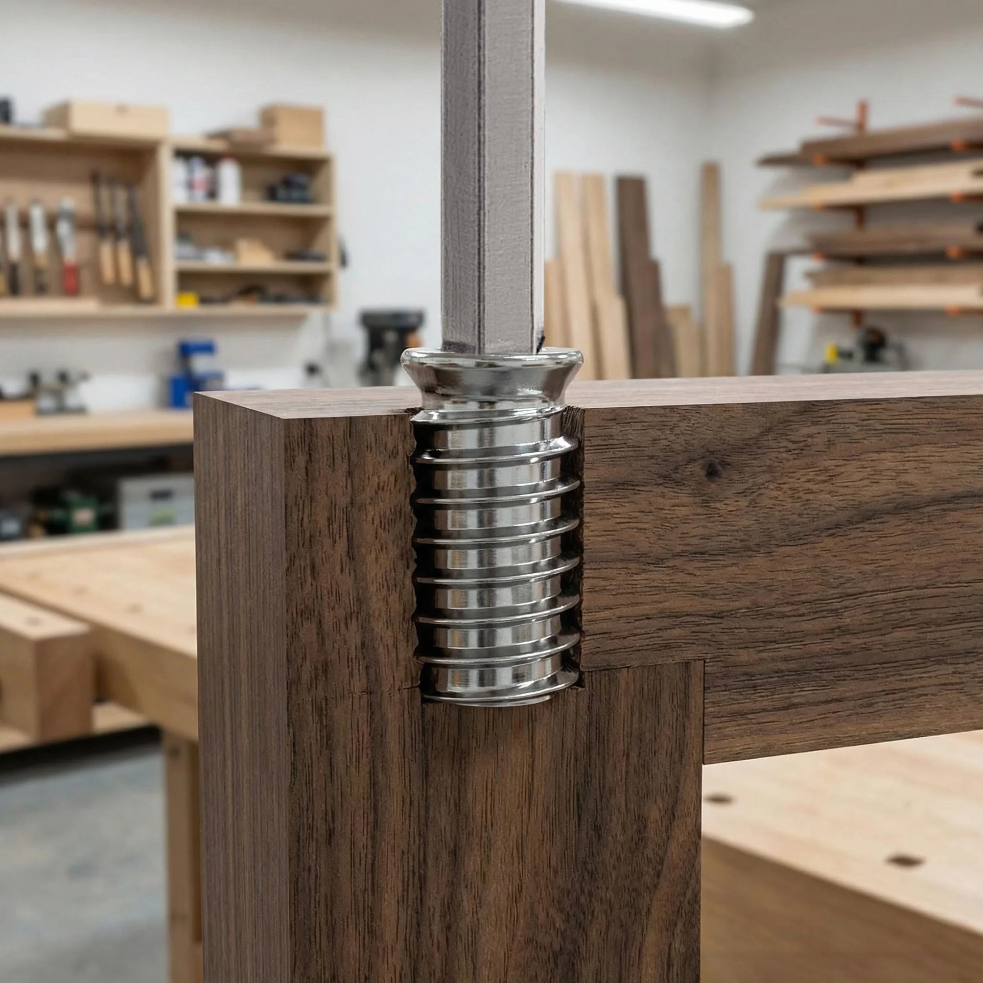 Nakrętka wkręcana M6, M6 x 20 mm Wkładki gwintowane drewno mufy wkręcane ocynkowane sześciokątne tuleja wkręcana nakrętki gwintowane do mebli drewnianych, 40 sztuk