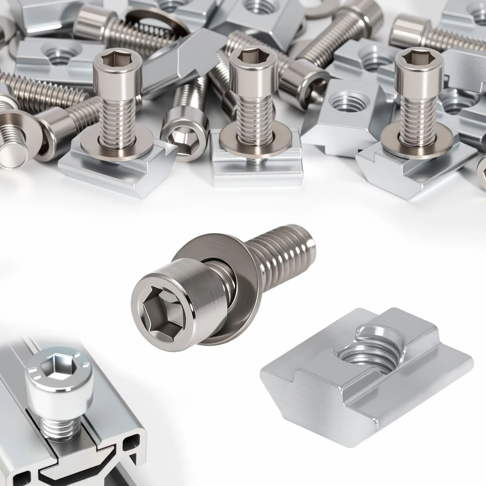 16 sztuk nakrętek do rowków z łbem młotkowym M8, gwint 4040, profil aluminiowy T-Slot nakrętki do rowków (EU40-M8)