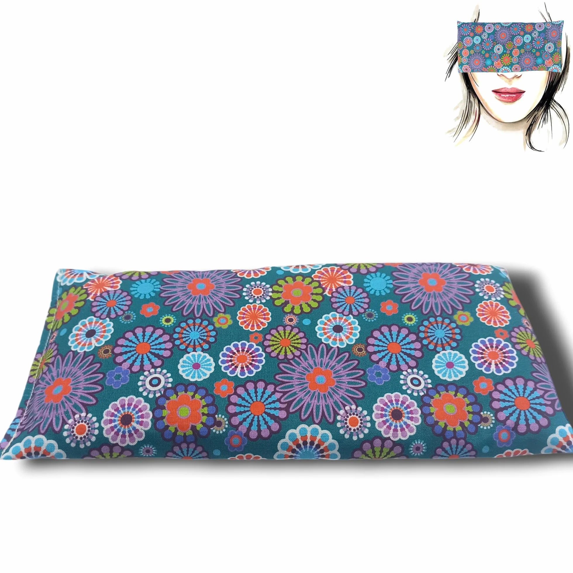 Poduszka pod oczy Mandalas | Nasiona lawendy i ryżu | joga, medytacja, relaks, odpoczynek oczu...