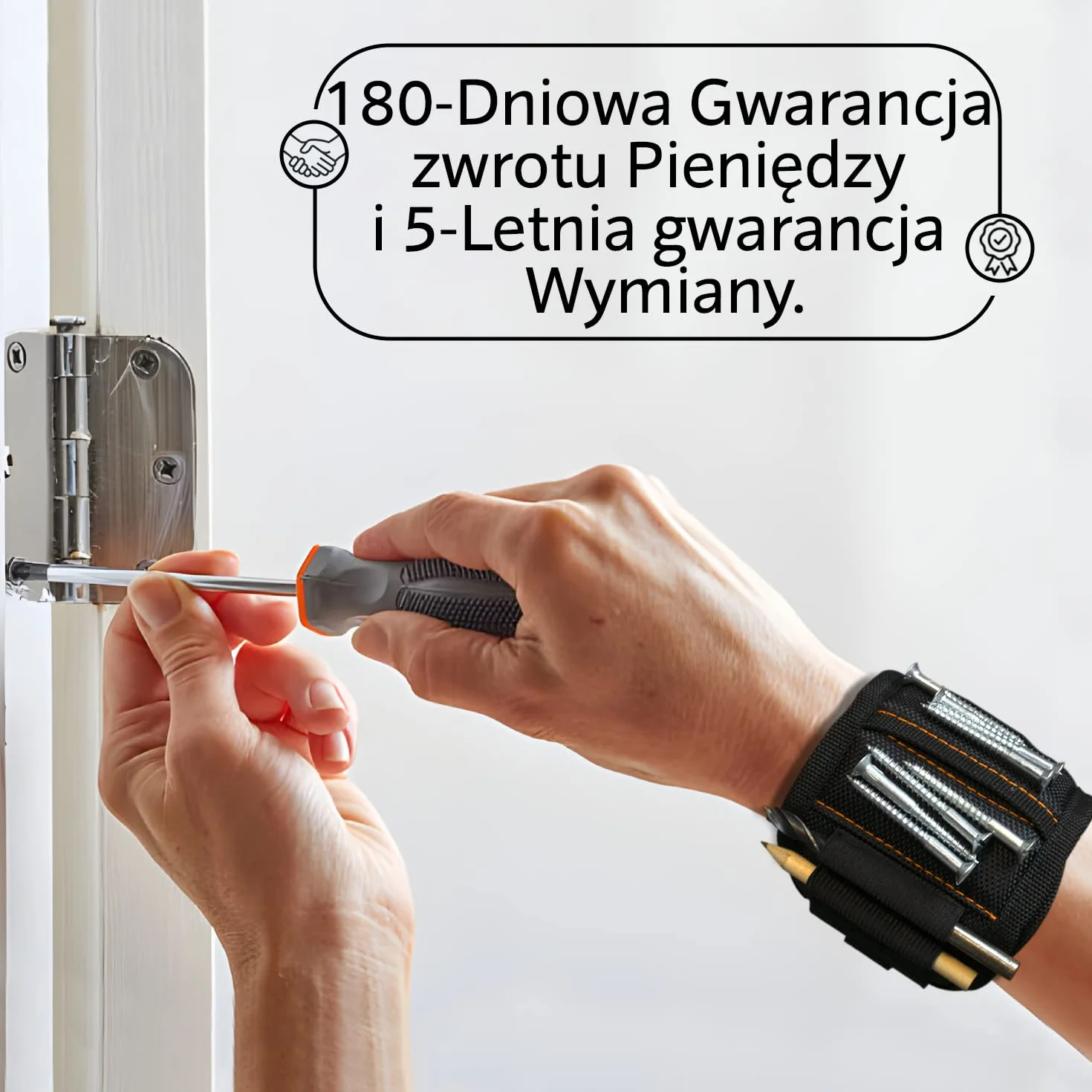 Prezent dla mężczyzny, opaska narzędziowa, magnetyczna dla rzemieślników 2025, w zestawie teleskopowa latarka magnetyczna i ołówek do trzymania śrub i gwoździ. Prezent na Dzień Ojca, Dzień Mężczyzny