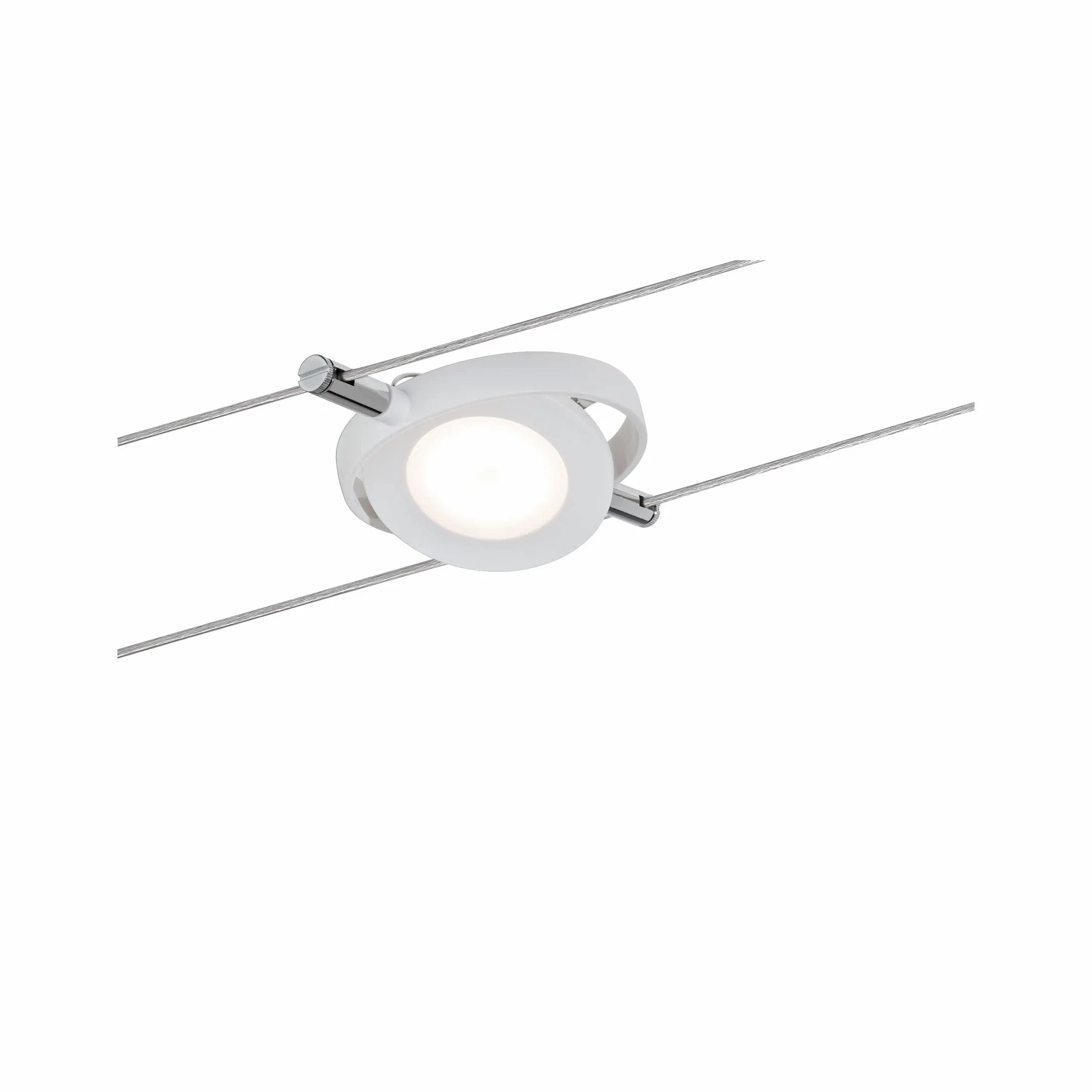 Paulmann 94105 System Linowy Roundmac Zestaw Rozszerzalny Ciepły Biały 4X4W Led Biała Matowa Lampa Wisząca Linowa,Biały Mat,5000 X 160 X 24 Cm, 16.0 Watts
