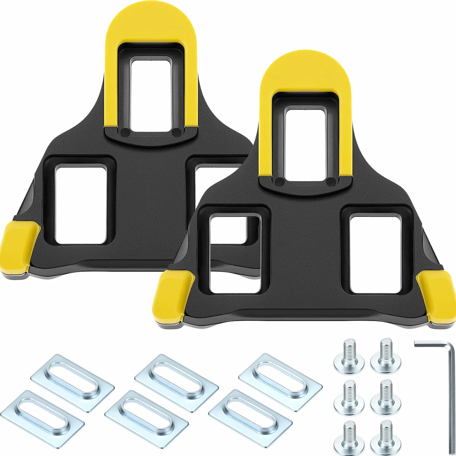 QWORK Knagi na pedały, zestaw spinek rowerowych, kompatybilny z systemami Shimano SPD SH11 SH12 SH10 SH51, do rowerów szosowych, kolarstwa halowego, MTB