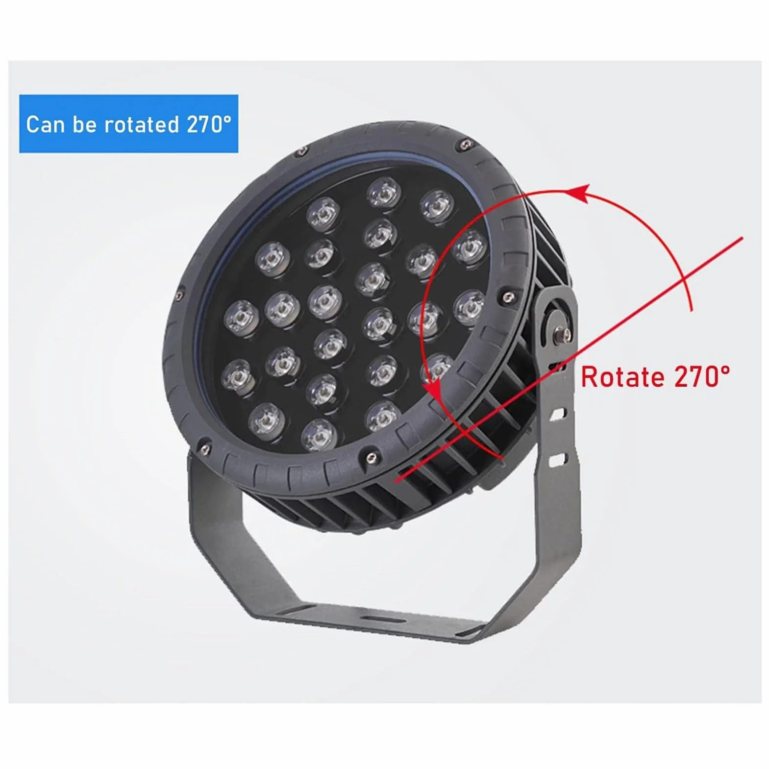 Reflektor obrotowy - wiązka LED 270°, zewnętrzna dekoracyjna okrągła lampa 111-240 V, wodoodporna IP65, oświetlenie drzewa parkowego, do ogrodu, trawnika, podwórka, willi, ścieżki, oświetlenia