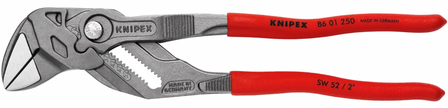 KNIPEX Szczypce-klucz szczypce i klucz w jednym narzędziu fosforanowana, szara pokryte antypoślizgowym tworzywem sztucznym 250 mm, 86 01 250