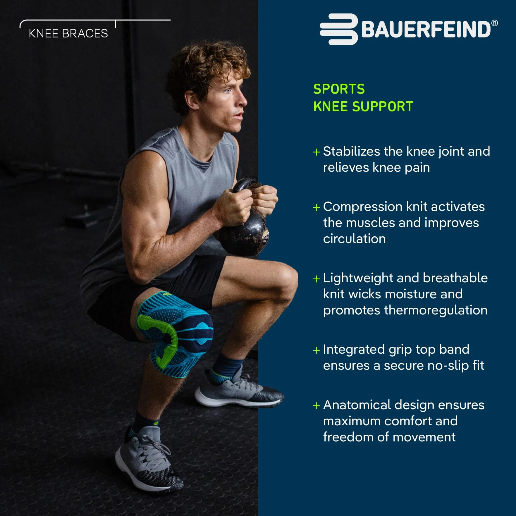 Bauerfeind Stabilizator na kolano "Knee Support", Na prawe i lewe kolano