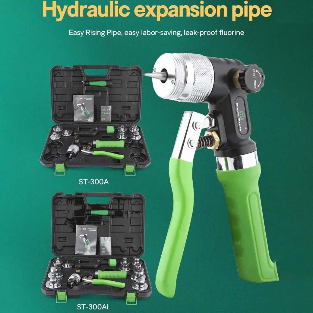 Zestaw narzędzi hydraulicznych do ekspandera do rur z obcinakiem do rur i 8 głowicami ekspandera do 3/8 do 1-1/8 cala, profesjonalny sprzęt hydrauliczny HVAC