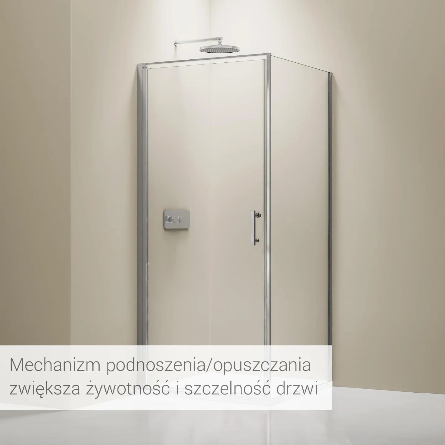 BERNSTEIN Kabina prysznicowa narożna kabina prysznicowa 8 mm nano mechanizm podnoszenia i opuszczania ESG szklany parawan prysznicowy EX416-100 x 100 x 195 cm