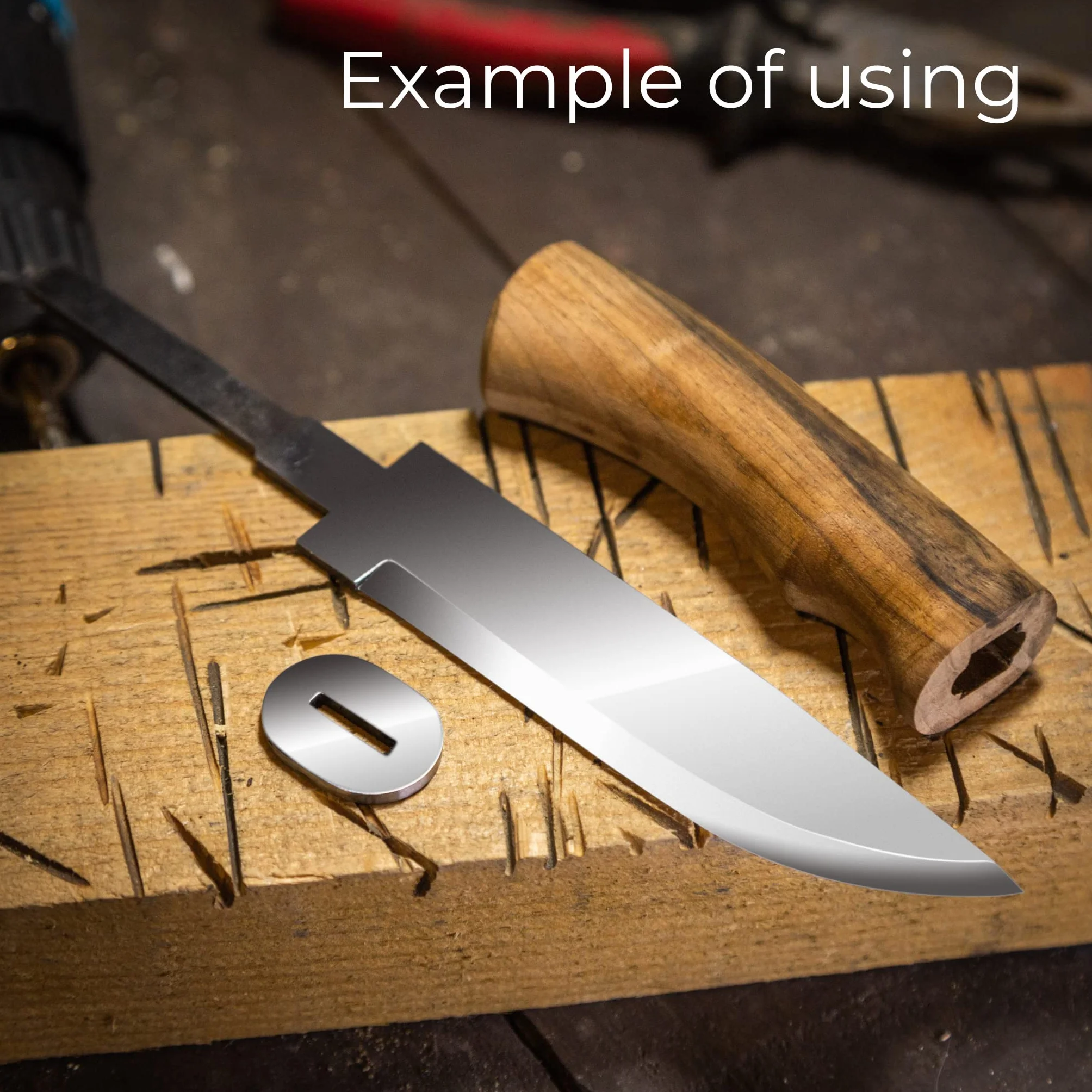 BPS Knives Blank 06 - Pusta klinga do tworzenia noży - Ostrze ze stali węglowej o długości 12 cm - Skandynawska pusta klinga do noży Scandi Grind - Ostrza do tworzenia noży.