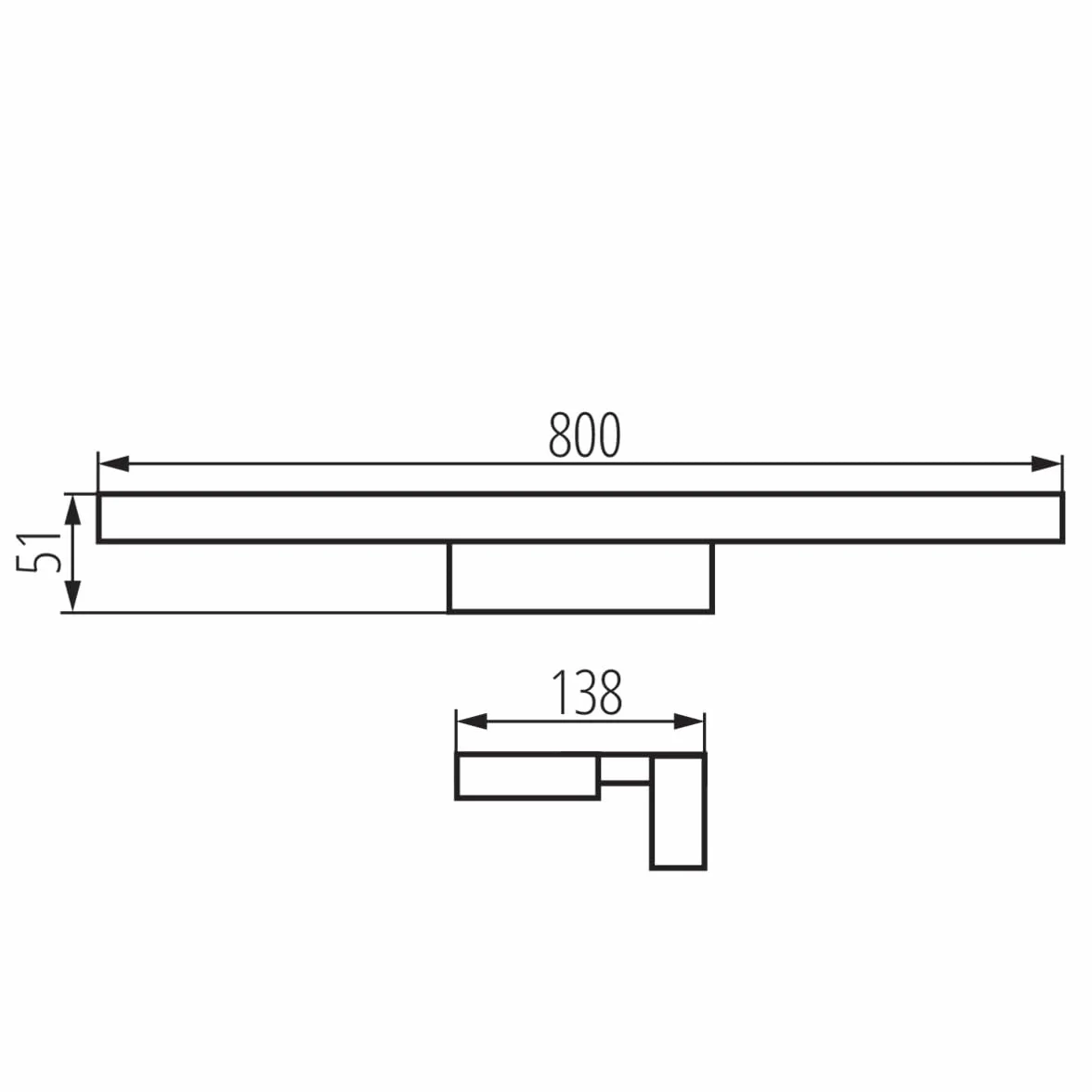 Lampa łazienkowa LL WALL LAMP 15W czarna kinkiet nad lustro 80cm IP44 LED