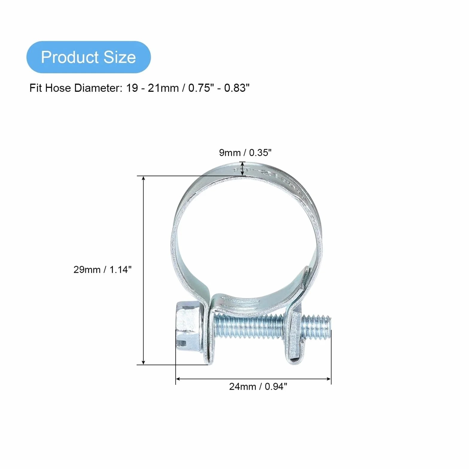 15/25 szt. Przewód paliwowy Zacisk węża Zacisk wtryskowy Regulowane zaciski rurowe do hydrauliki samochodowej(14-16mm 25Pcs)