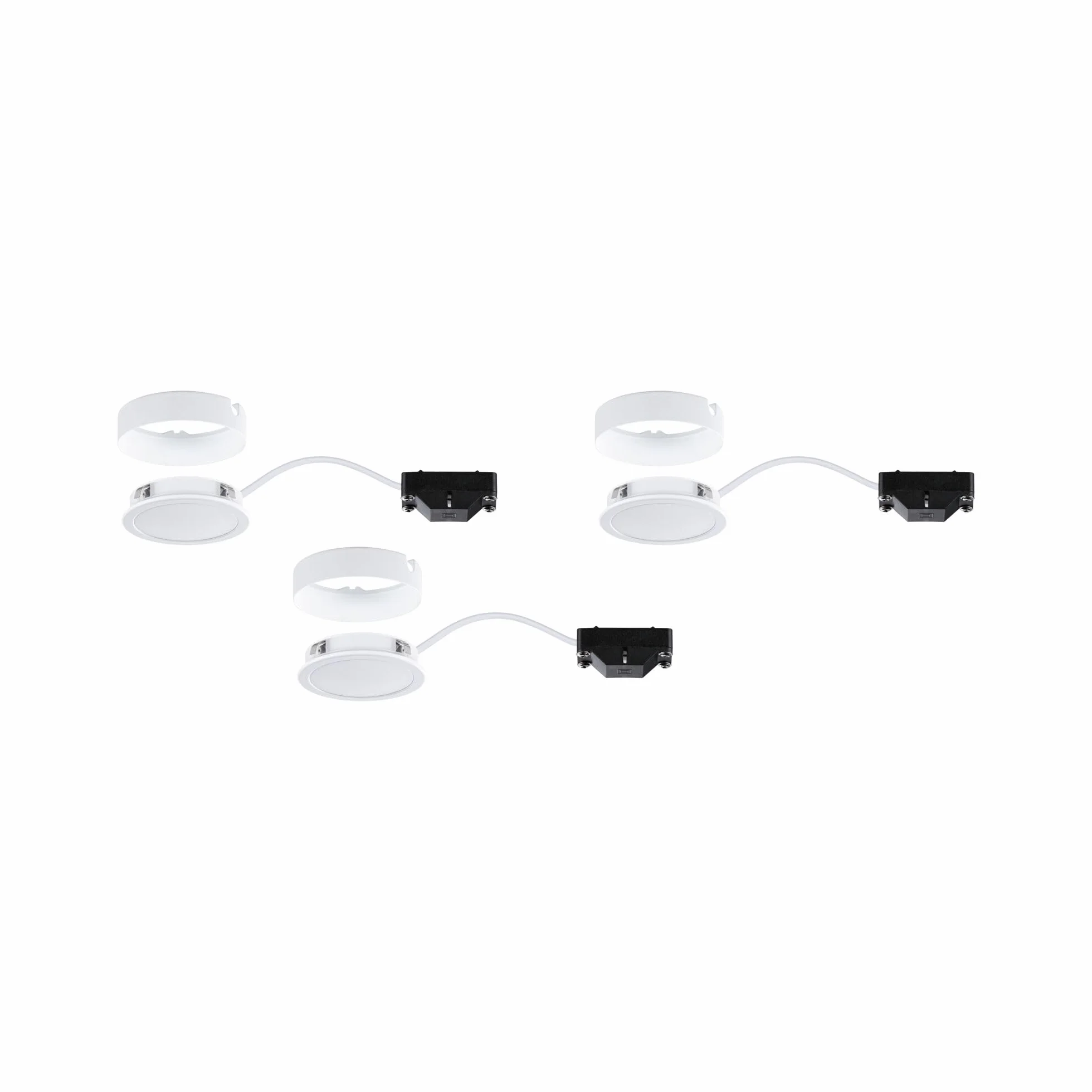 Paulmann 99989 komplet opraw meblowych LED Pukk okrągłych w kompl. 3x3,5 W oprawa do szafy biała tworzywo sztuczne 2700 K