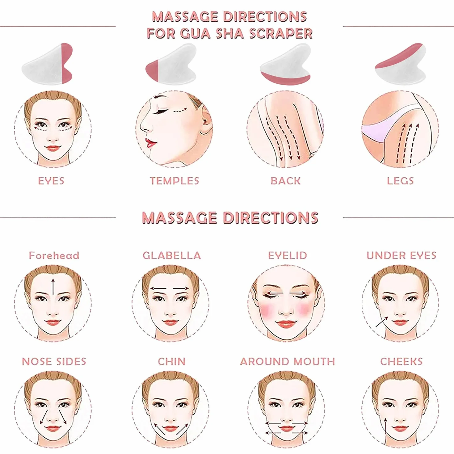 Gua Sha jadeitowe kamienie do masażu skrobanie twarzy fizjoterapia akupunktura SPA biały