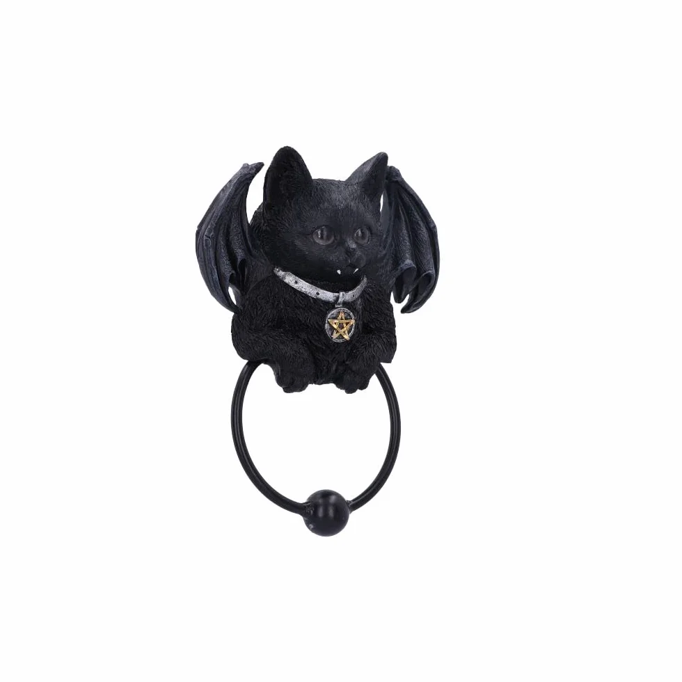 Nemesis Now Kołatka do drzwi dla kota Vampuss 20 cm żywica czarna