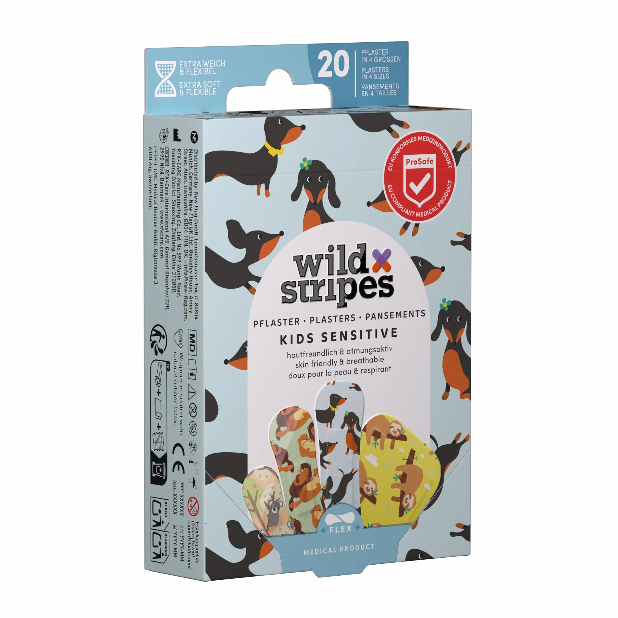 Plastry dla dzieci Animal Fun Wild Stripes - Hipoalergiczne wodoodporne ochronne