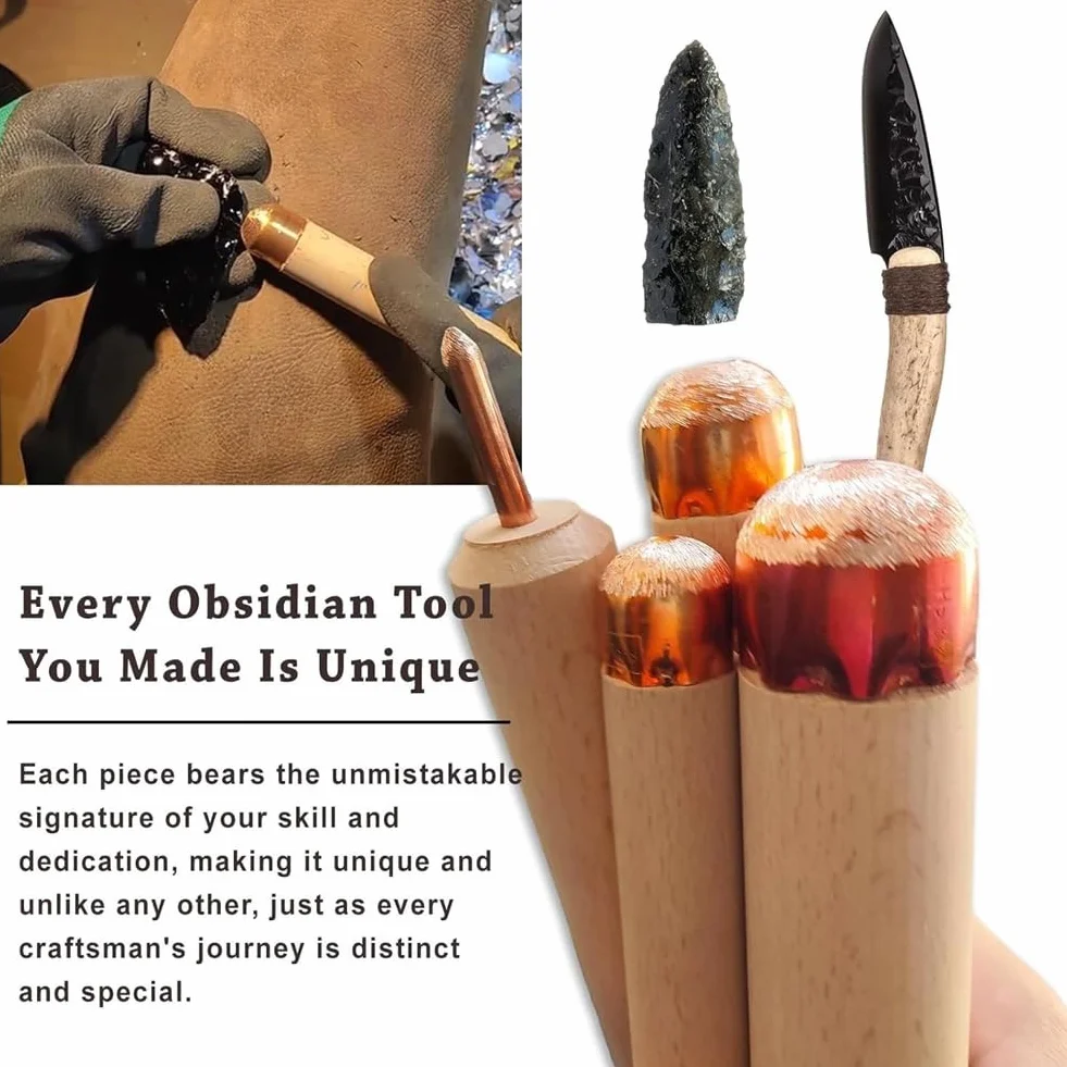 Obsydian Crafting Stone Age Toolkit FlintKnapping Tools dla profesjonalistów i początkujących