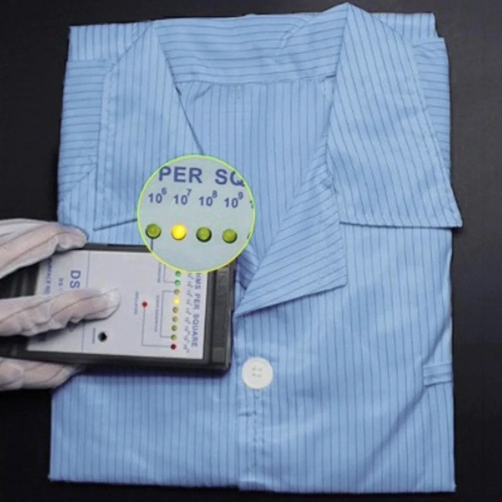 Unisex ESD antystatyczna kurtka laboratoryjna premium płaszcz odzież niebieska M