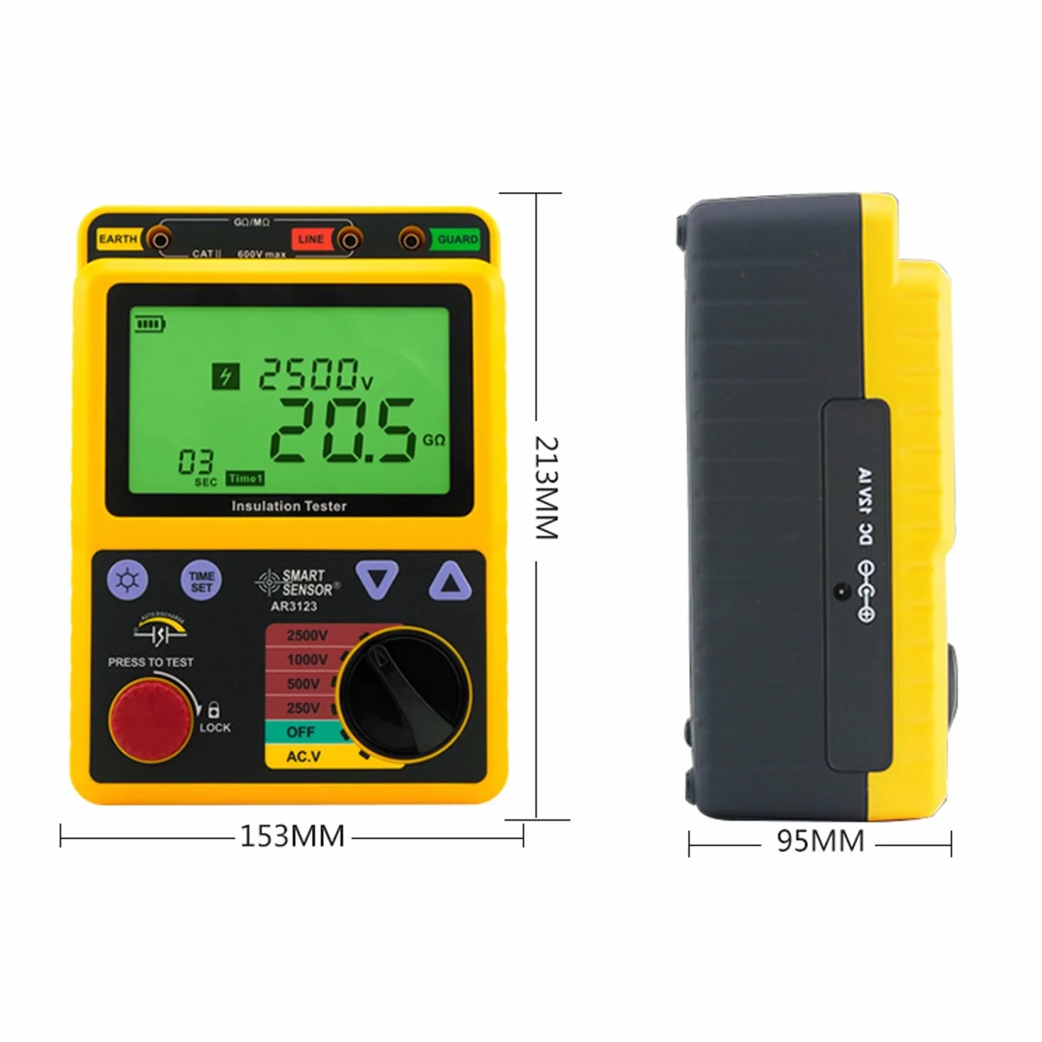 250~2500V cyfrowy tester izolacji wysokiego napięcia Megohmeter Tester napięciowy Meter AR3123