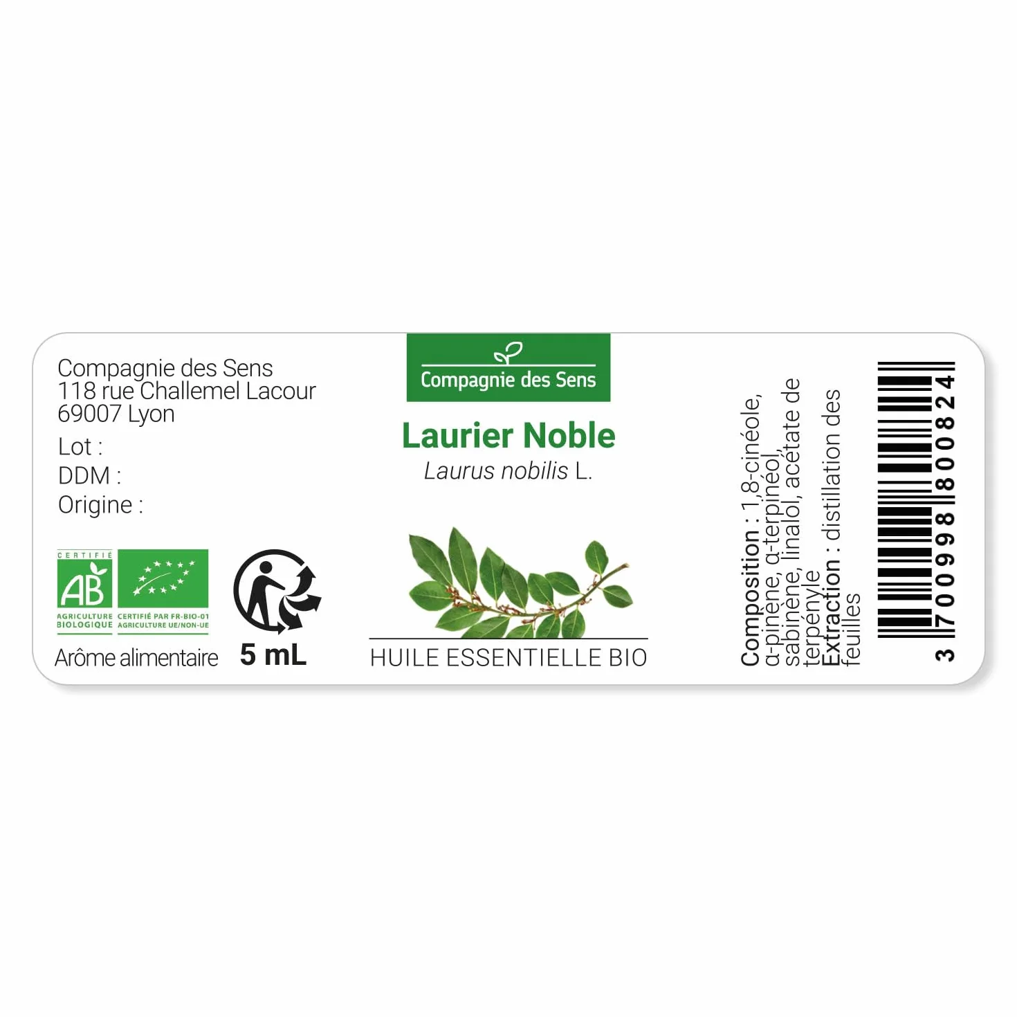 Olejek eteryczny Liść Laurowy BIO 10 ml 100% Czysty Naturalny ChromaCert® Chemotypowany Integralny