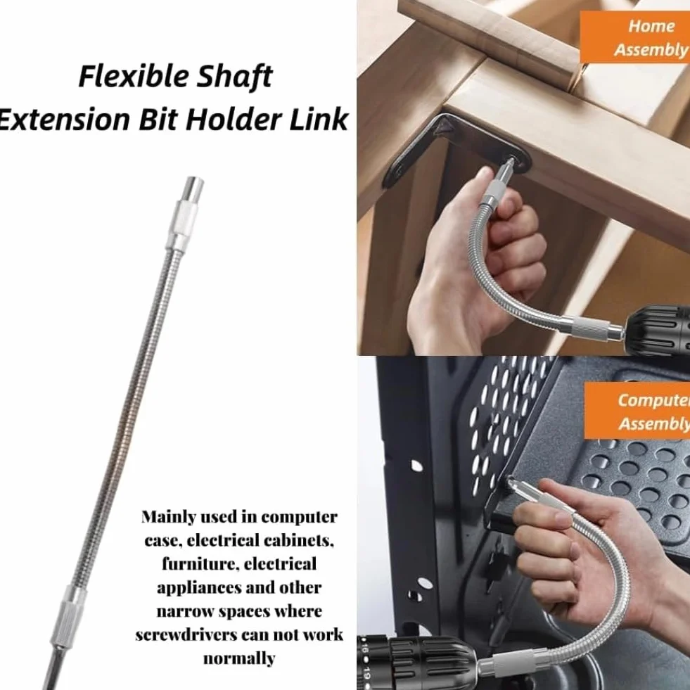 1 Stück 1/4 Zoll Magnetische Verlängerung Flexible Welle Schraubendreher Bit Halter Verbindungsglied Für Schraubendreher(400MM)