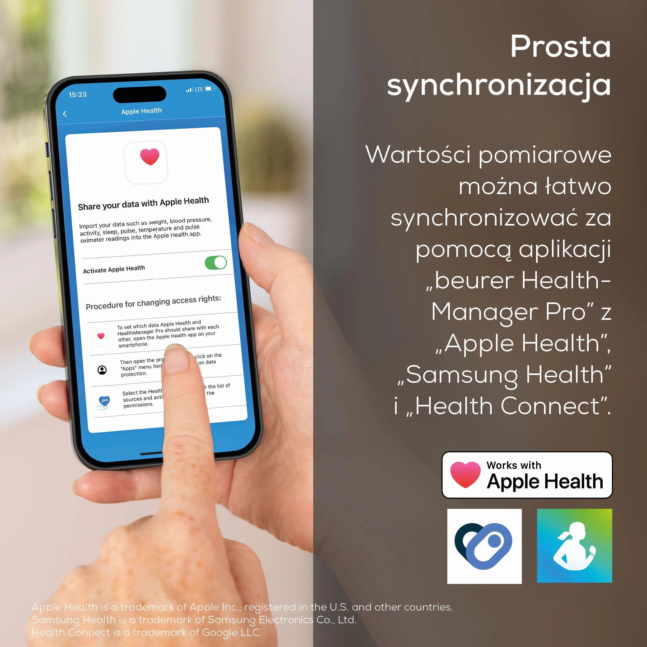 Beurer BF 500 cyfrowa waga łazienkowa Bluetooth pomiar tkanki tłuszczowej mięśni kalorii Apple Health