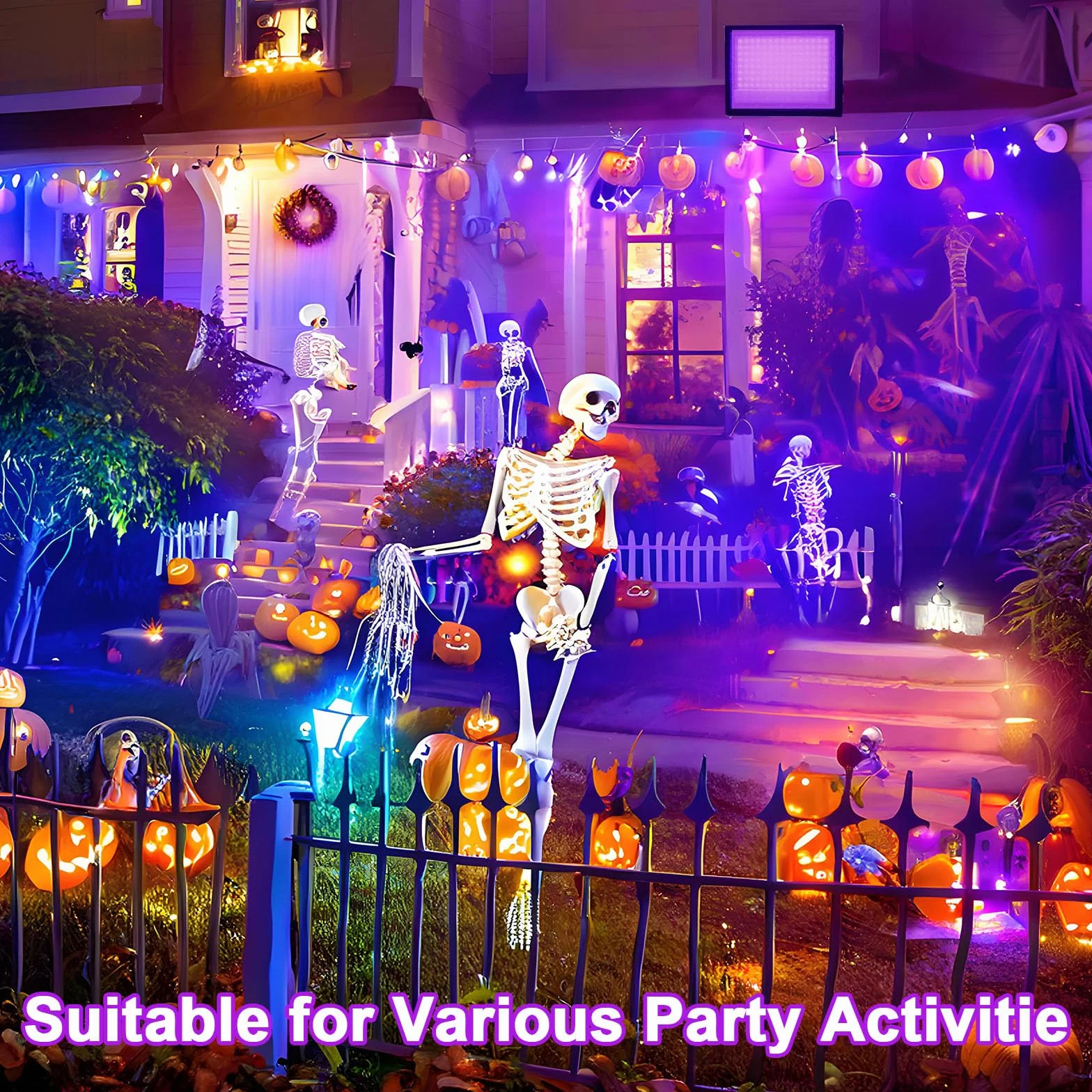 2 sztuki 100 W czarne światło LED, IP66, wodoodporna lampa UV UV, czarne światło ultrafioletowe z przełącznikiem na Halloween, dyskotekę, malowanie ciała, neon, DJ, czarne światło imprezowe