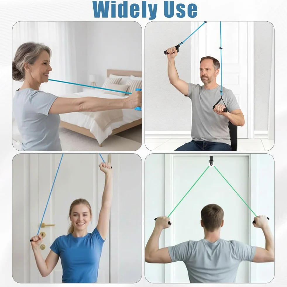 flintronic Schultertrainer Pulley, Schlingentrainer do ćwiczeń mobilności ramion z uchwytami i mocowaniem Niebieski