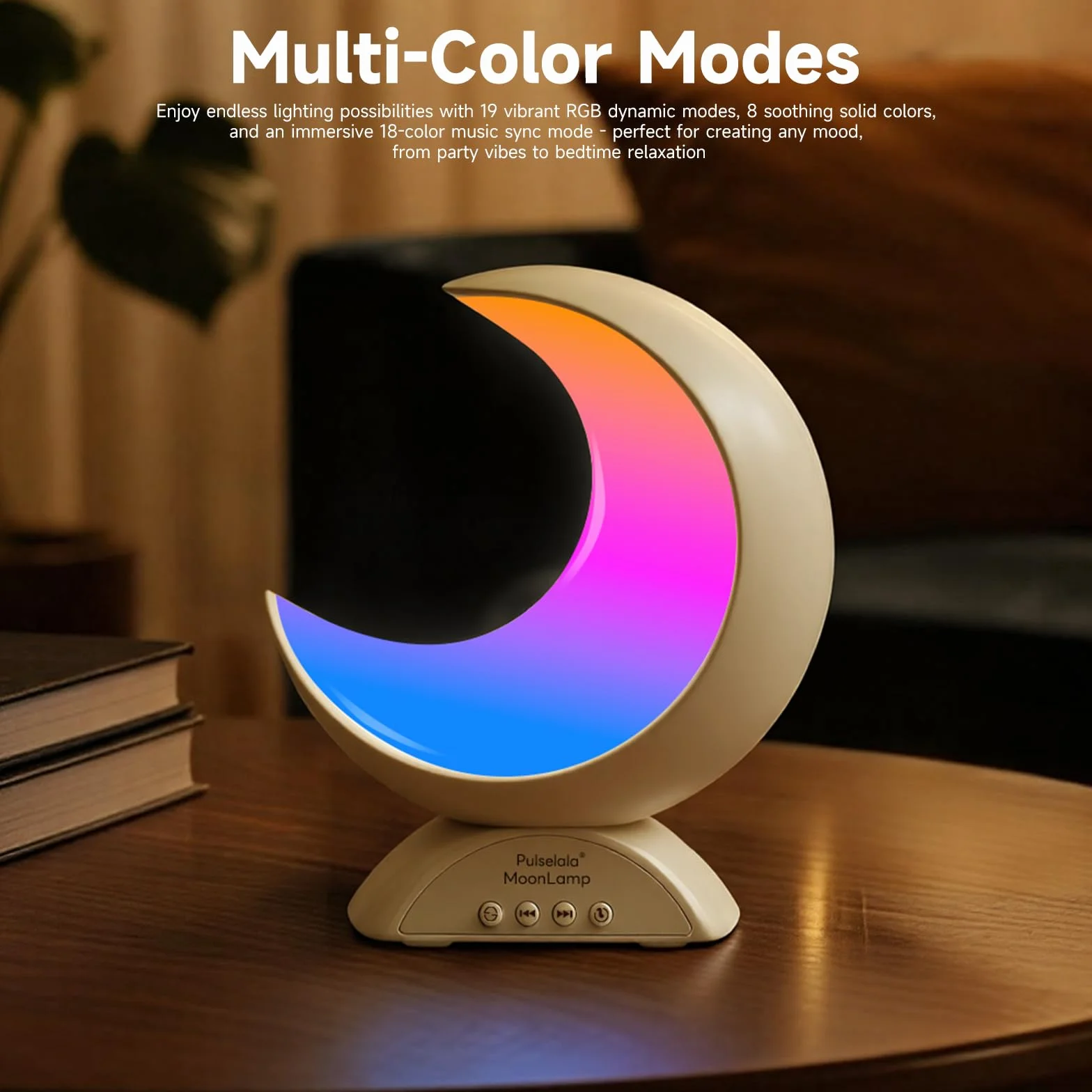 Lampa stołowa dotykowa z księżycem z regulowanym światłem RGB, trybem sceny i trybem muzyki, ciepłym białym światłem LED, nadaje się do dekoracji domu, sypialni, salonu, biurka.