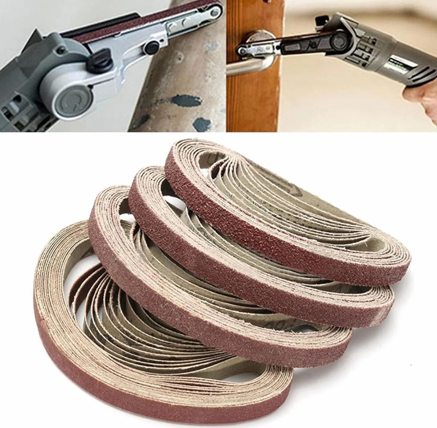 Taśma szlifierska, zestaw taśm szlifierskich, 50 szt. Taśma szlifierska do przenośnych szlifierek Szlifierki 457x13 mm Papiery ścierne Drewno Metal Papier ścierny Materiał ścierny 40-600 Ziarno do szl