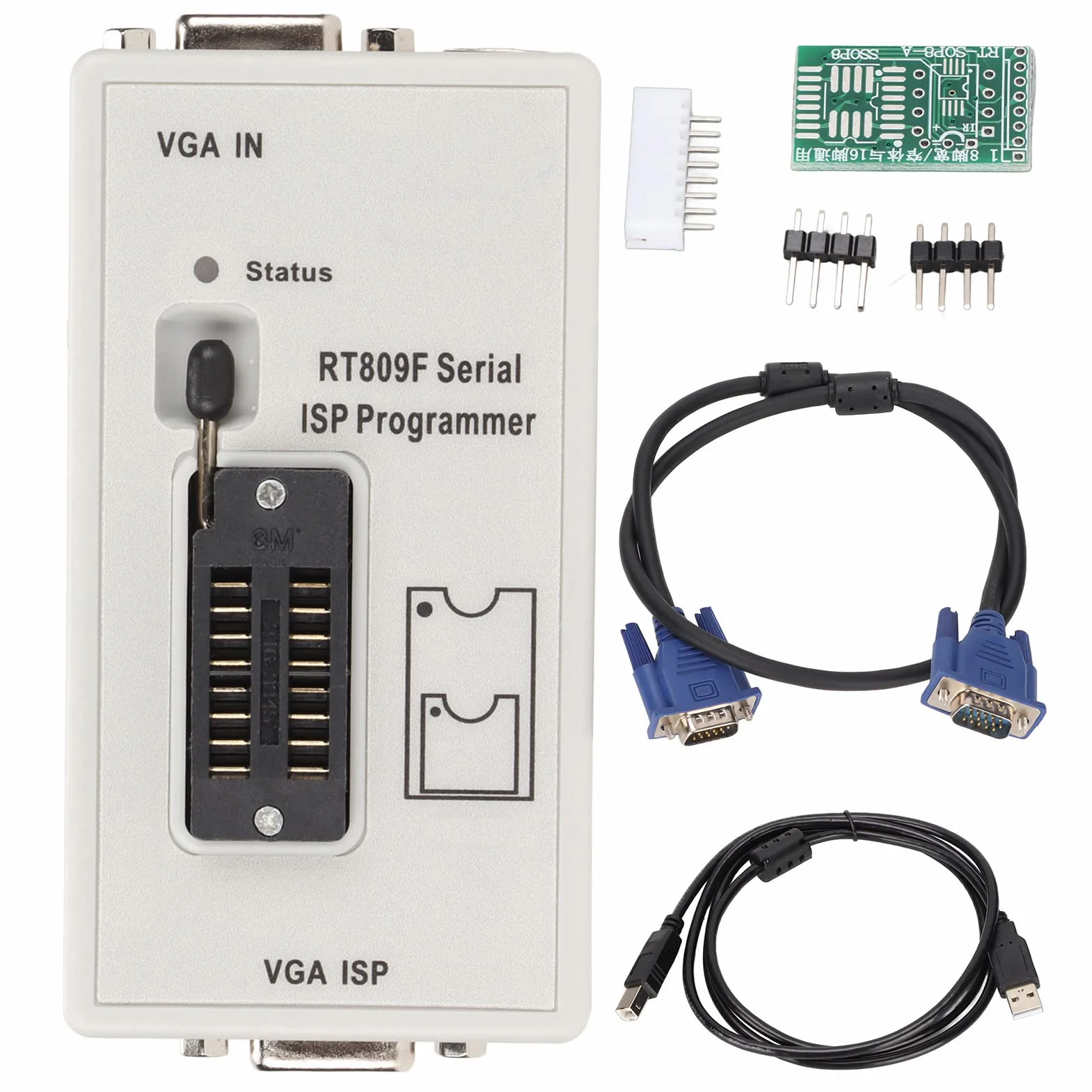 Generic Programator Wyświetlania Telewizora PC RT809F Automatyczna Identyfikacja USB o Niskim Poborze Mocy Zgodność z USB VGA dla Użytkowników Systemu 1 Opakowanie
