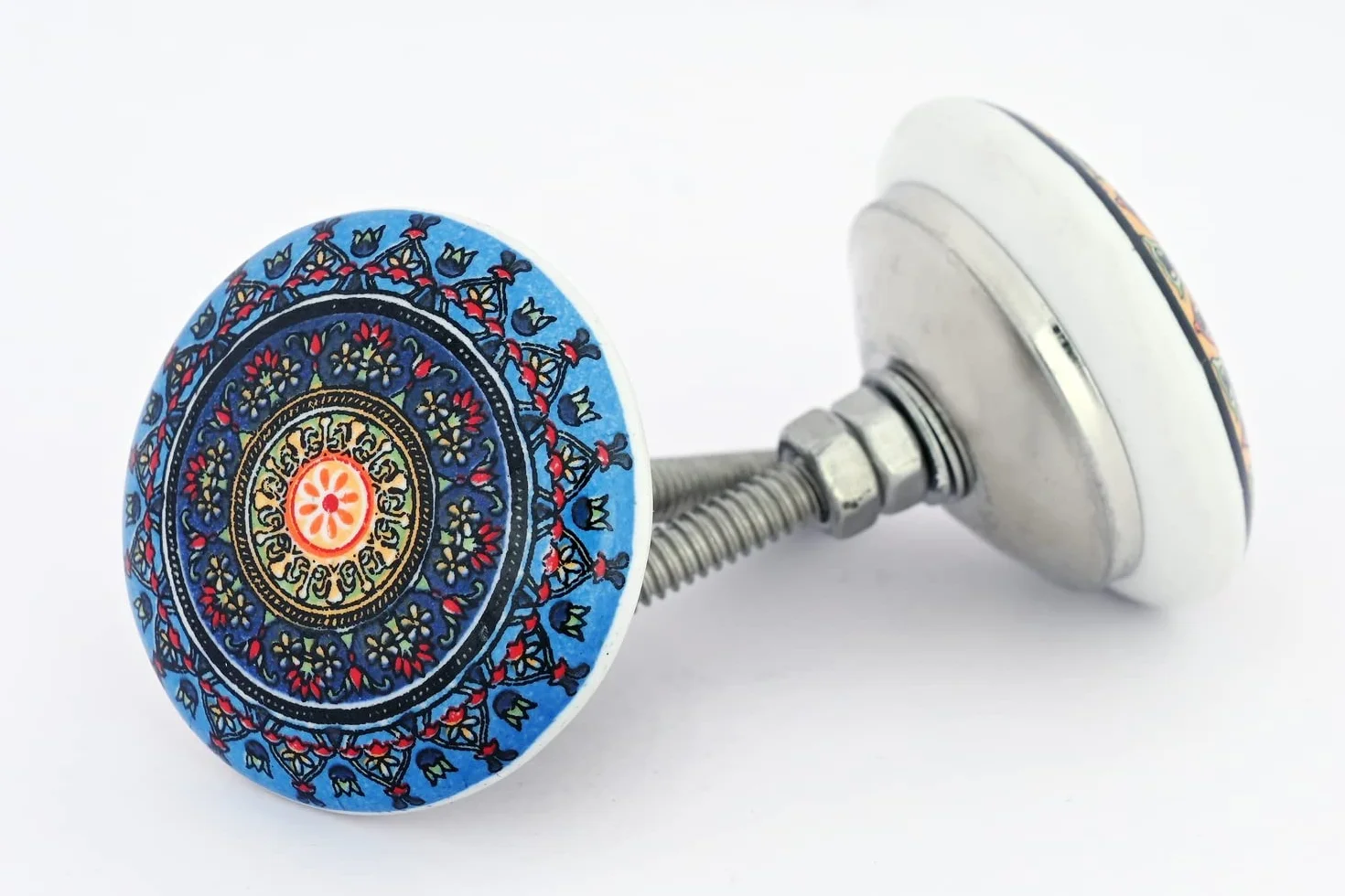 Xfer ceramiczne guziki vintage wzór kwiatowy 20 sztuk