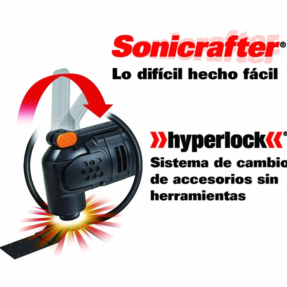 WORX WX679 Sonicrafter narzędzie wielofunkcyjne 250 W – cięcie, szlifowanie, piłowanie, skrobanie i wiele innych za pomocą jednego urządzenia – szybka wymiana akcesoriów