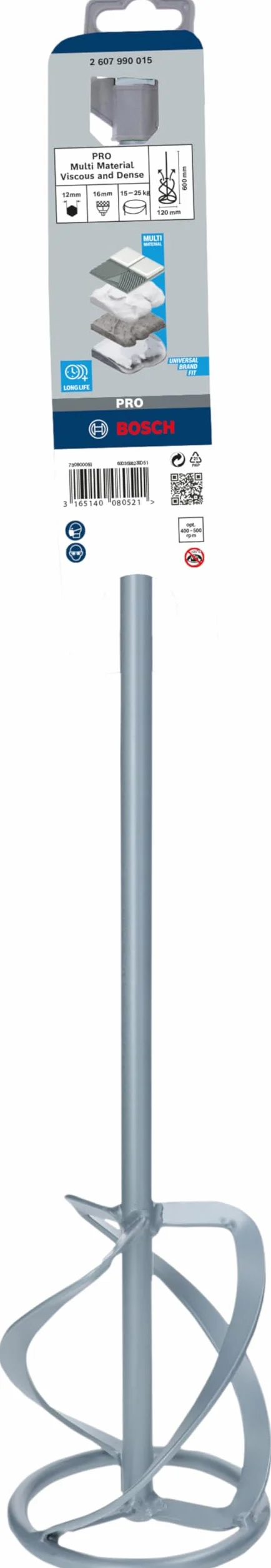 Bosch 1x Mieszadło PRO do materiałów lepkich i gęstych, do wiertarek (do Moździerz, Gips, Ø mm, Professional Akcesoria Wiertarki/Wkrętarki)