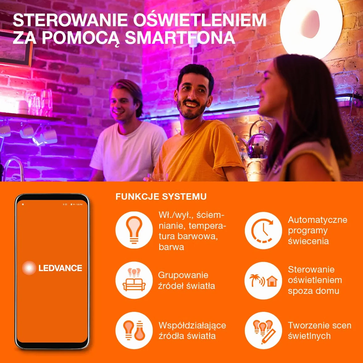 LEDVANCE Oprawa oświetleniowa: for sufit, SMART+ PLANON PLUS przestrajalny biały / 20 W, 220…240 V, kąt rozsyłu światła: 110°, Program przestrajalny biały, 3000…6500 K, materiał: aluminum, IP20