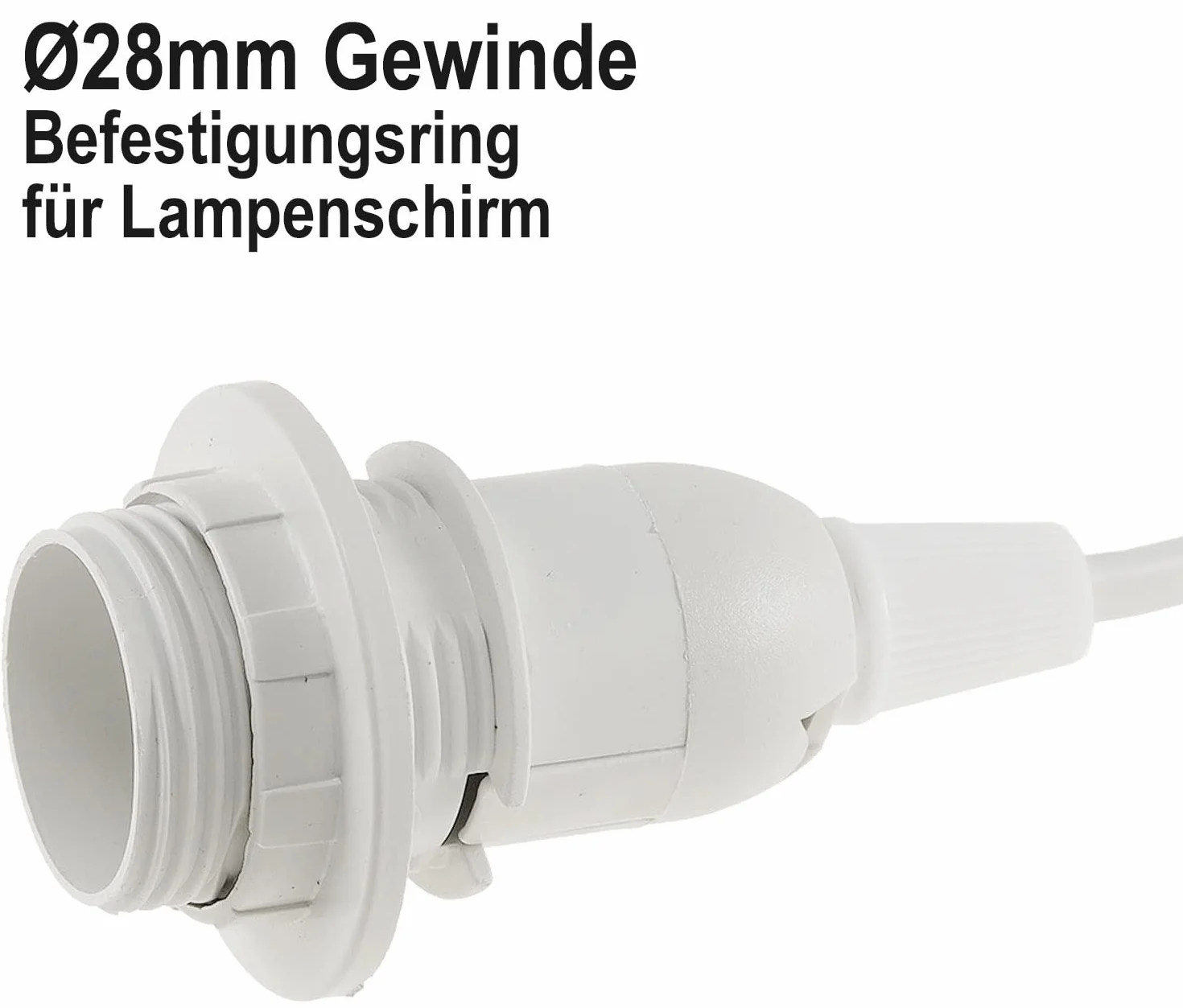 E14 oprawa lampy z kablem 3,4 m prze??cznik sznurkowy I wraz z pier?cieniem monta?owym Ø 40 mm do aba?uru papieru, lamp, gwiazd, lamp, bia?e