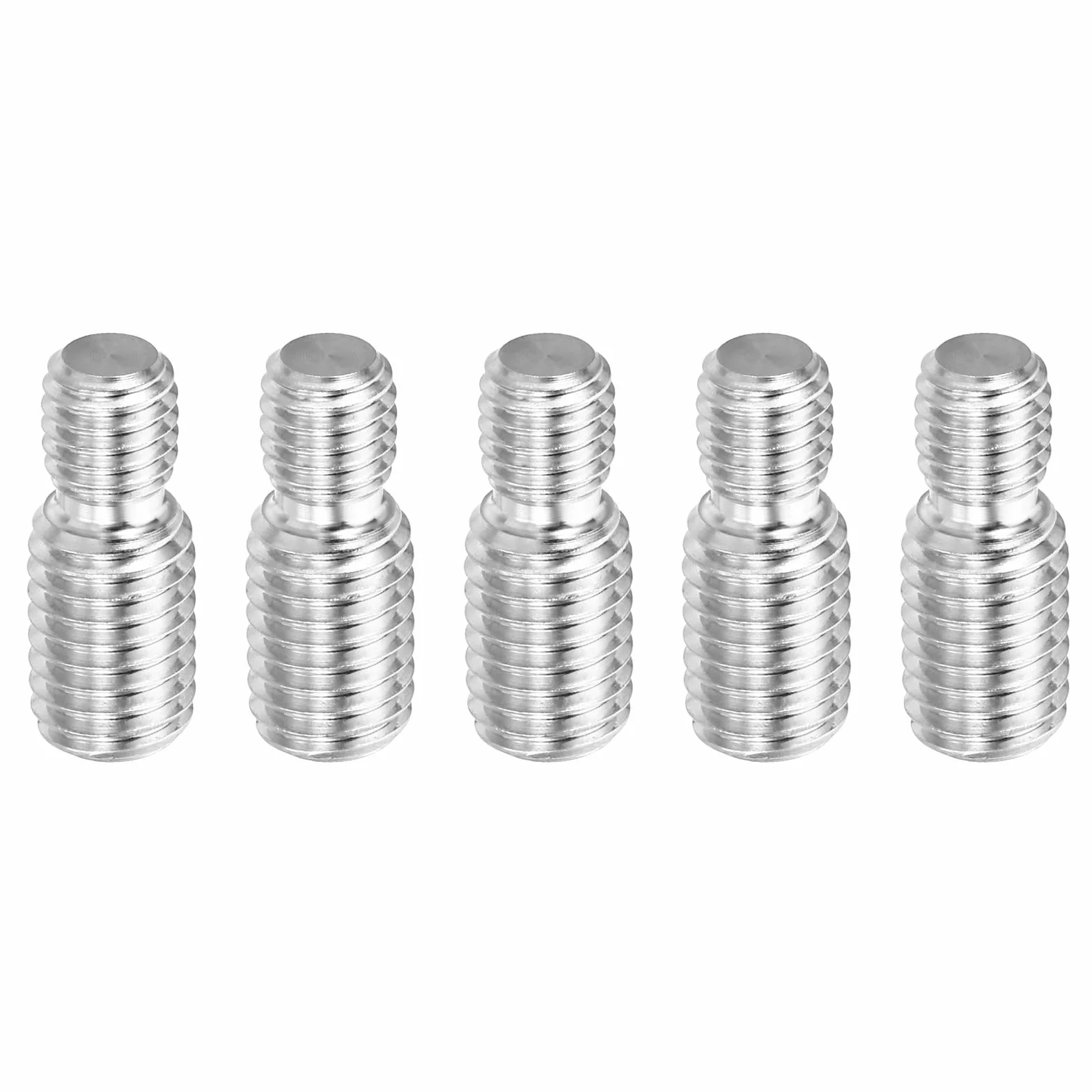 PATIKIL M8*M10*25 Śruba z podwójnym gwintem końcowym, 5 szt. 304 ze stali nierdzewnej adapter redukcyjny do sprzętu meblowego, długość 25 mm