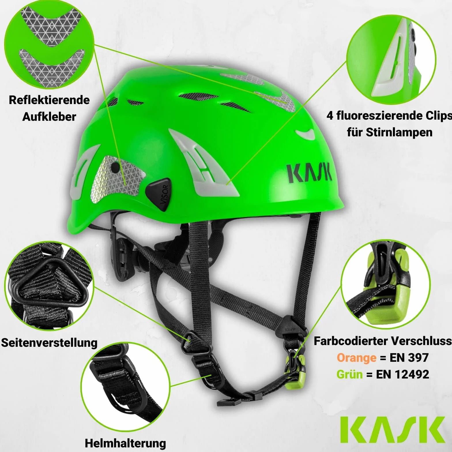 KASK Superplasma PL HiViz 2.0 kask ochronny, kask do wspinaczki górskiej, rozmiar 51-62 cm, uniwersalny, regulowany