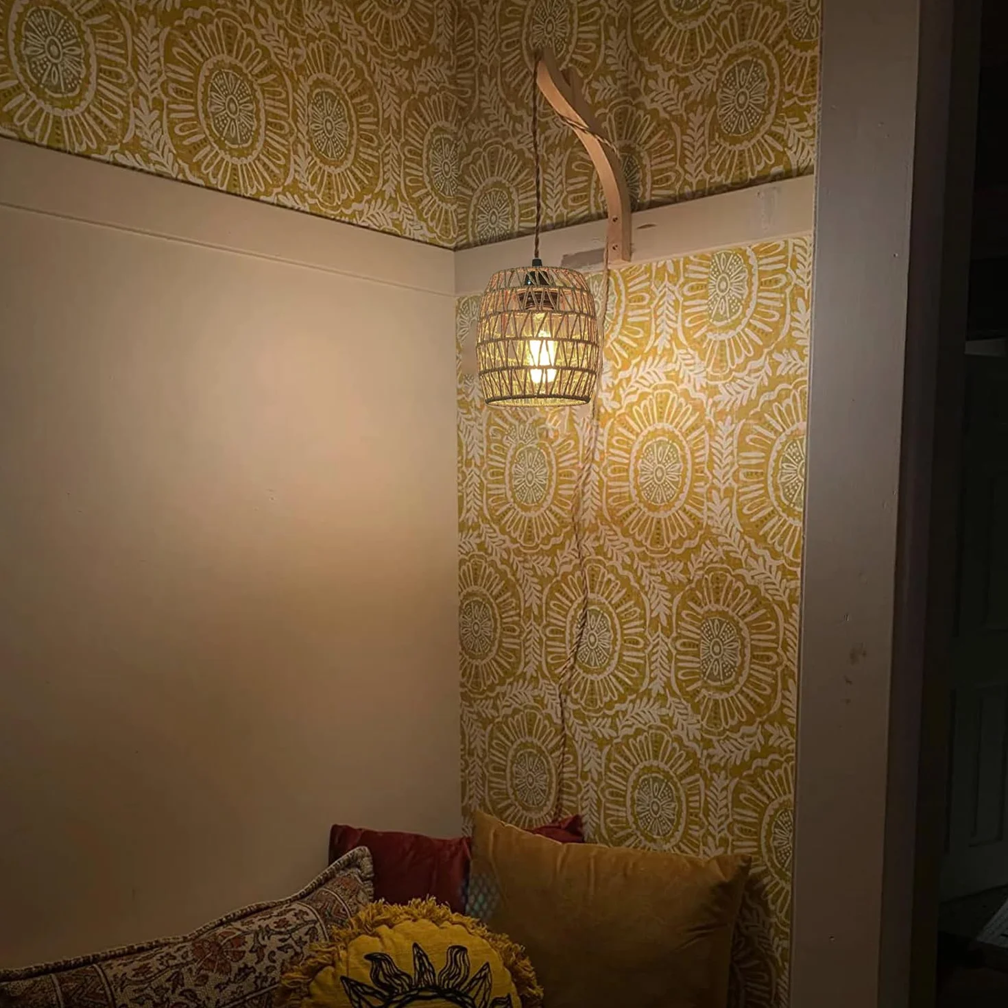 2 x lampa ścienna z przełącznikiem, drewno, lampa ścienna, kabel do gniazdka, E27, lampa wisząca, stolik nocny, rattan, lampa nocna, lampa do przedpokoju, lampa ścienna, do pokoju dziecięcego,