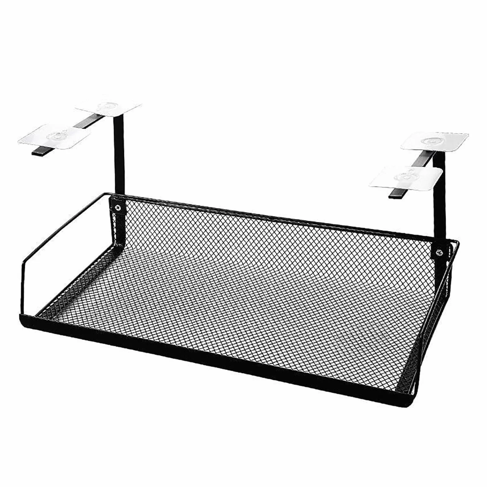 Taca do zarządzania kablami pod biurko stojak do zarządzania kablami półka wylotowa organizer na przewody przechowywanie routera pod biurkiem organizer na kable (kolor: czarny, rozmiar: jeden rozmiar)
