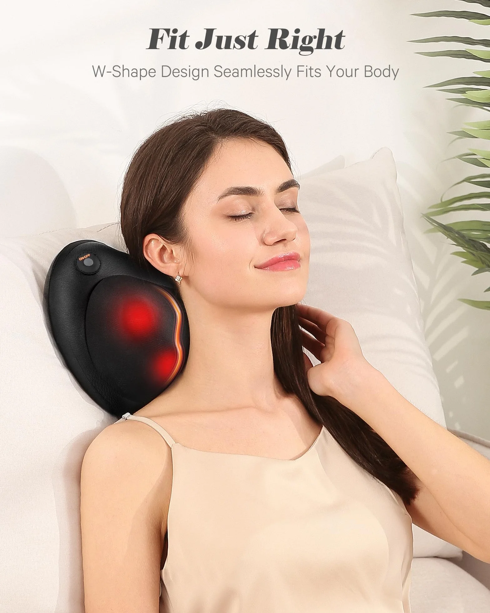 Poduszka do masażu Shiatsu z podgrzewaniem 3D na szyję i plecy