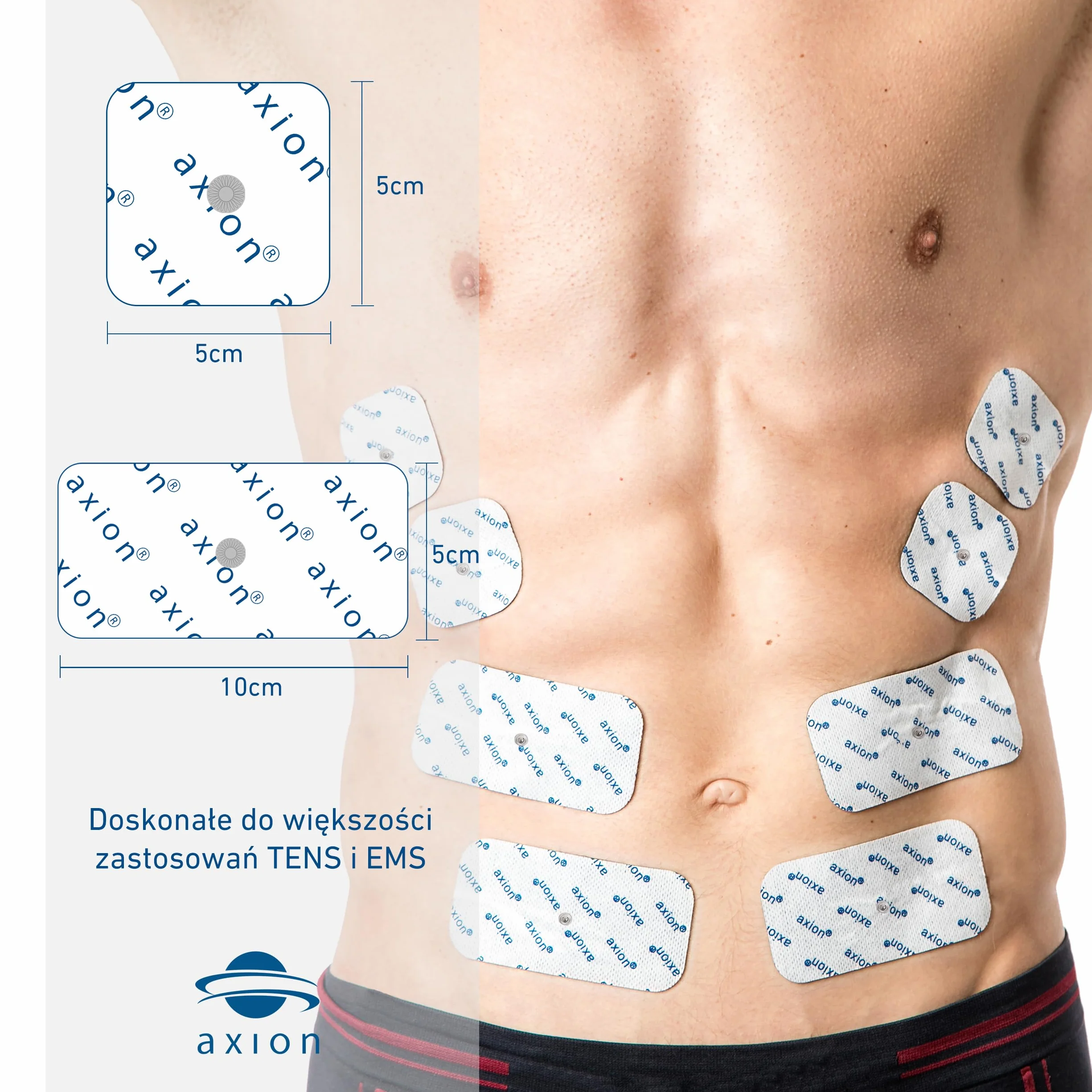 Elektrody samoprzylepne tens ems żelowe-pasują do sanitas beurer bluetens-zestaw 4 * 10x5 i 8 * 5x5 cm-12szt.